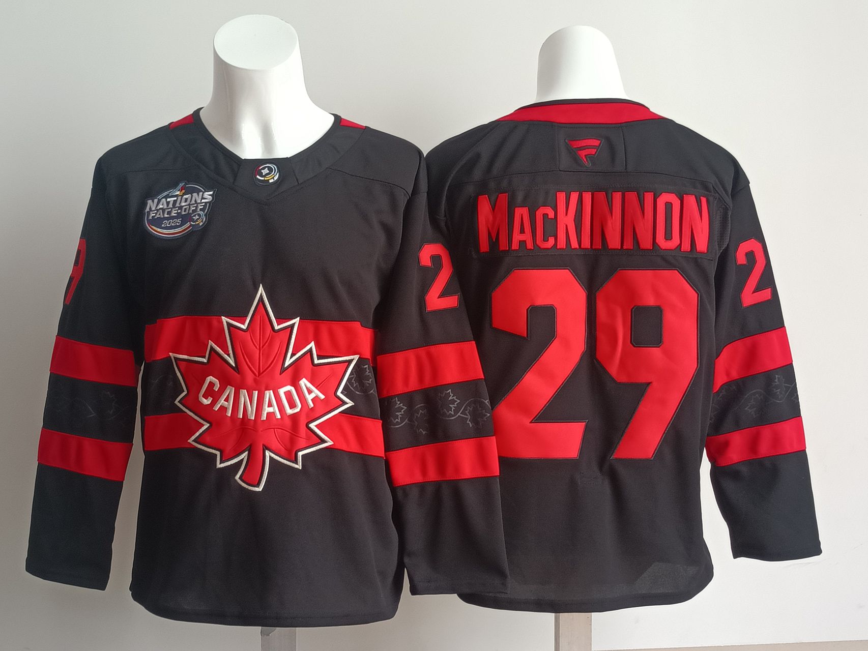 Men Canada 29 Mackinnon Black 2025 Fanatics Home Premium NHL Jersey style 1